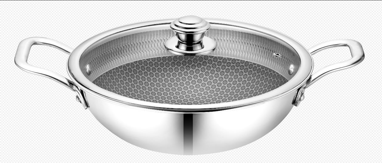 Honeycomb Kadhai with Glass Lid